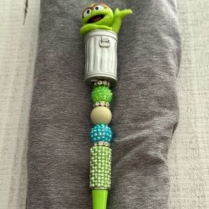 Green Oscar the Grouch Beaded Pen - Decorative
